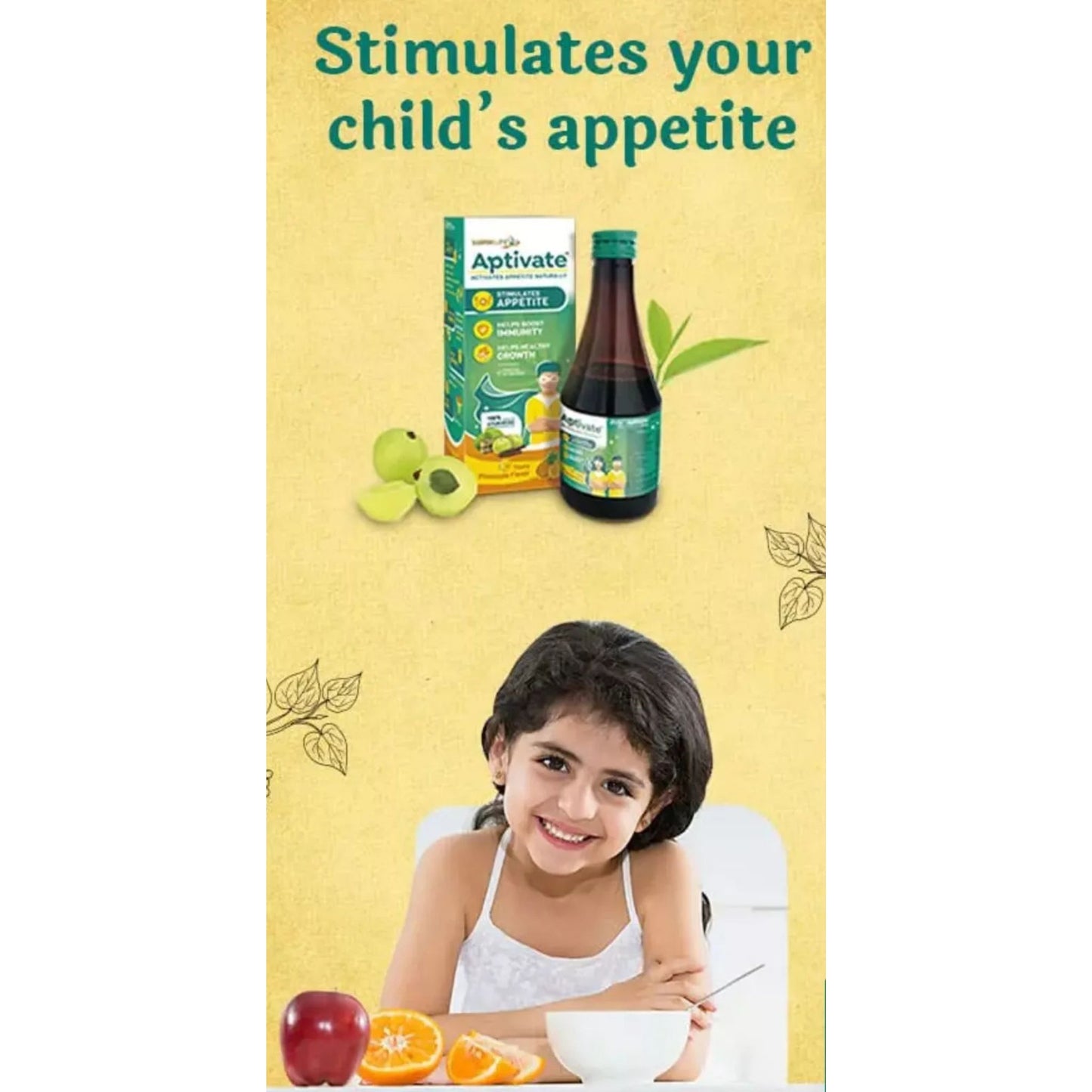 Aptivate Syrup – 100% Ayurvedic Appetite Stimulant for Children | Boosts Immunity | 200ml