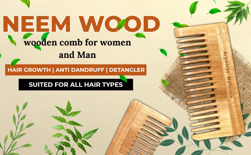 Aryavrat Naturals Neem wooden comb for Men & Women